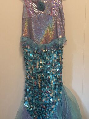 Aqua Sequin Mermaid Costume for Kids